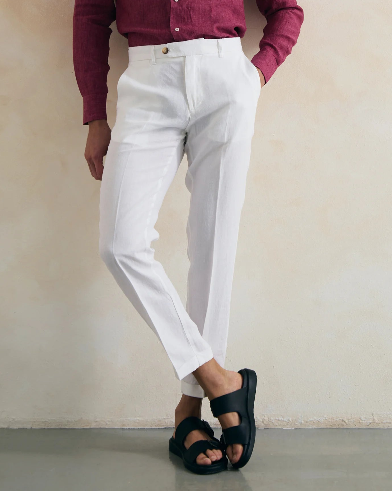 DIBAJJ Silvan Linen Pants (White)