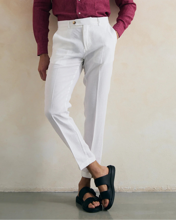 DIBAJJ Silvan Linen Pants (White)