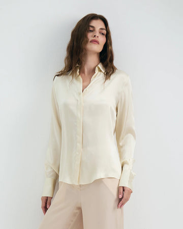 DIBAJJ Sussura Silk Shirt (Soft Ivory)